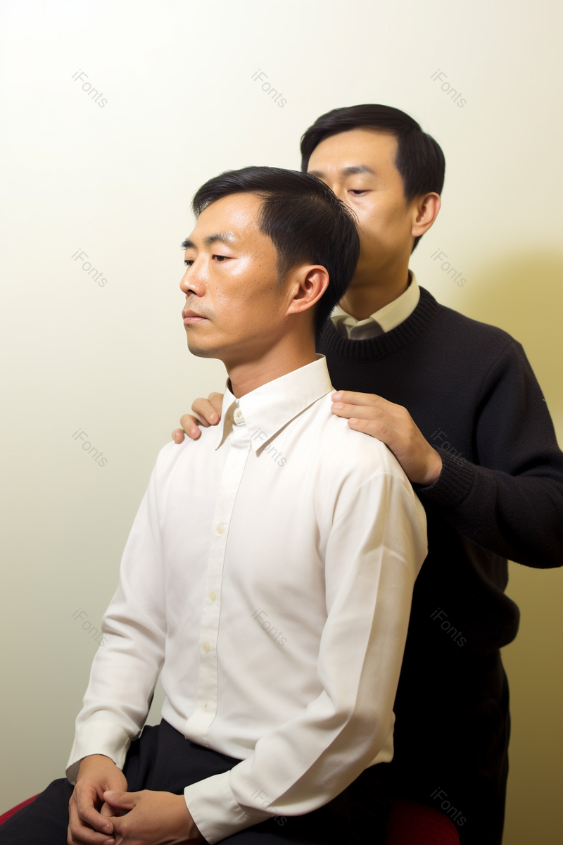 中医医生给病人检查颈椎,高清,摄影图,摄影图片,图片大全,摄影图免费下载